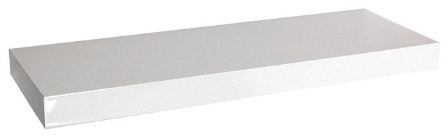 Chicago Wall Mounted Floating Chunky Shelf, White, 100 cm