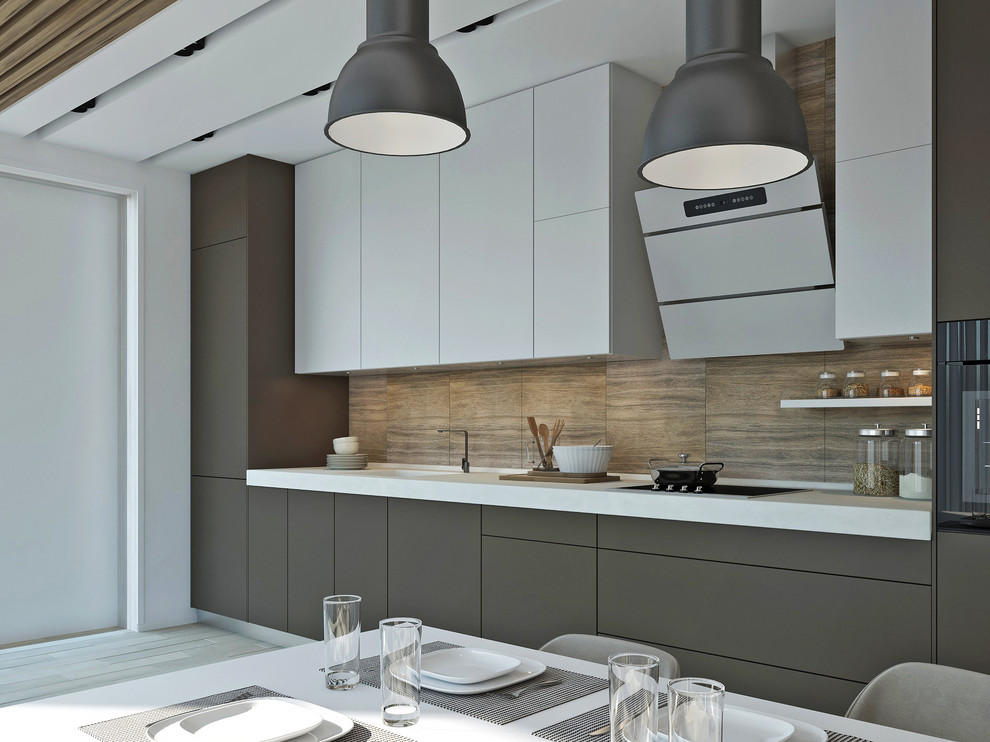 Кухня и гостиная в загородный дом