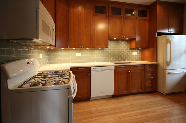 White And Cherry Wood Kitchen Remodel