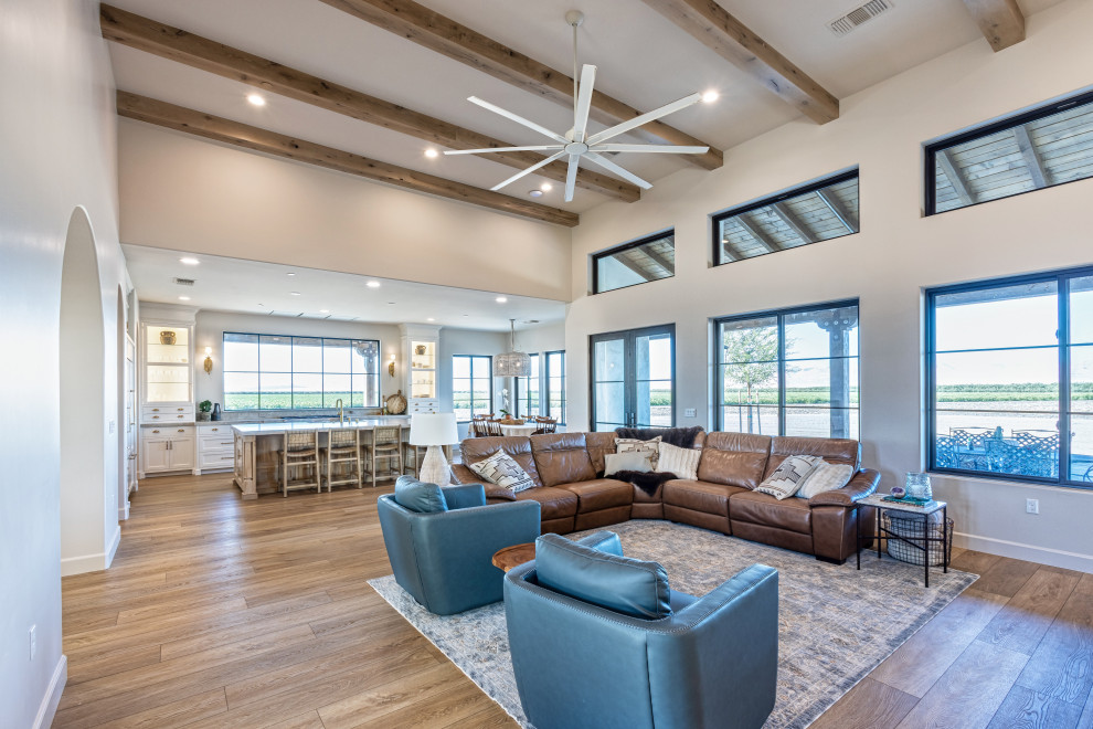 Open Great Room and Kitchen with Farmland Views | Tuscan Farmhouse