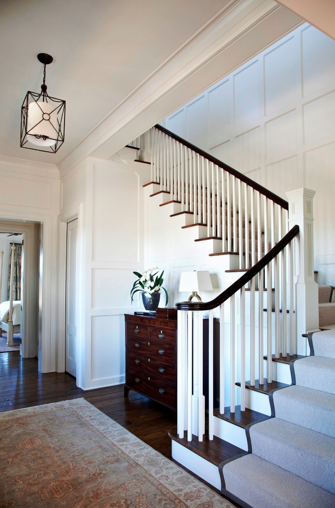 This is an example of a wood staircase in Charleston.