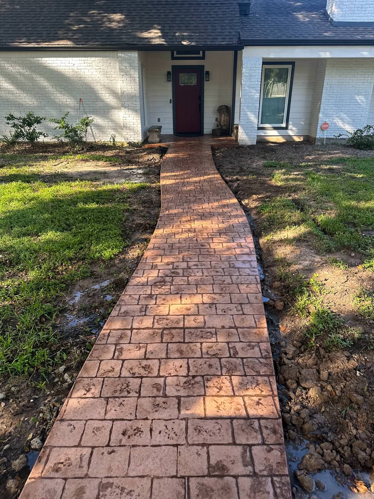 Front and backyard Stamped concrete patio in Nottingham!