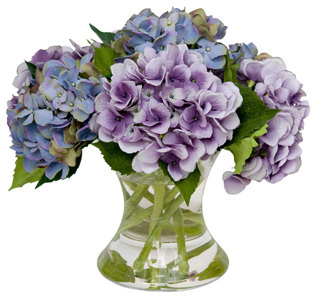 Mixed Hydrangea Traditional Artificial Flower Arrangements by The French Bee