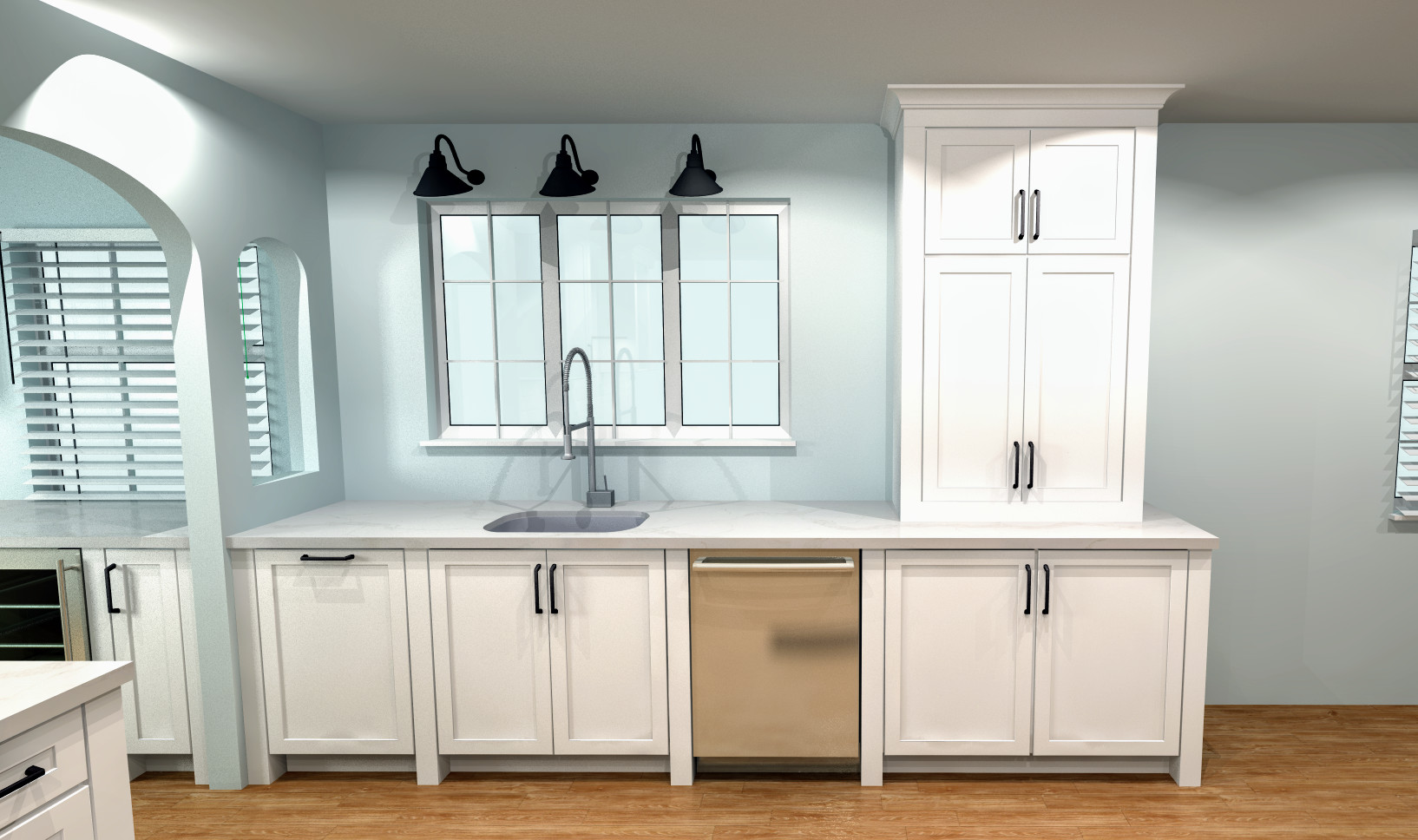 Concept Renderings of Kitchen Design for Baltimore Kitchen Remodel in the Homela