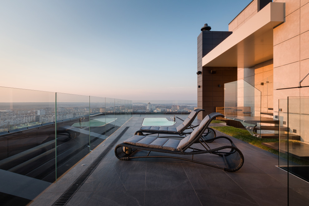 Stylish monochromatic white penthouse