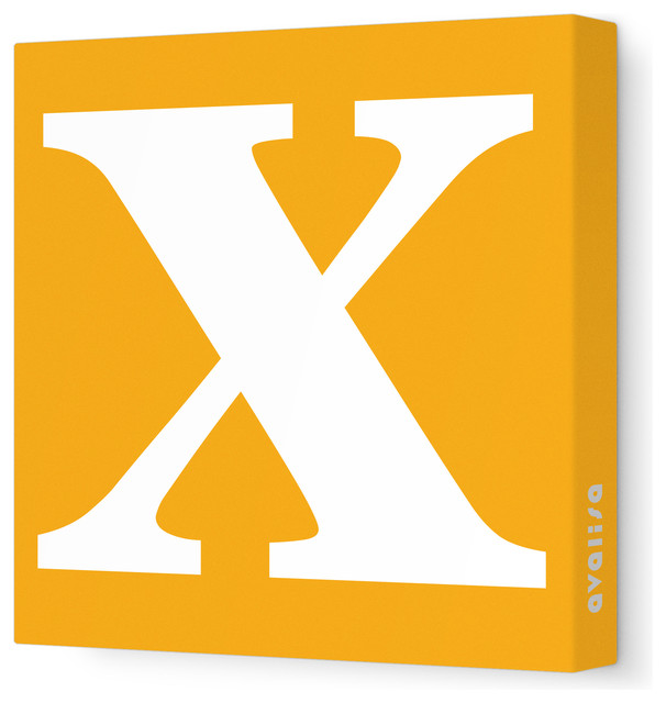 Letter - Lower Case 'x' Stretched Wall Art, 28" x 28", Orange
