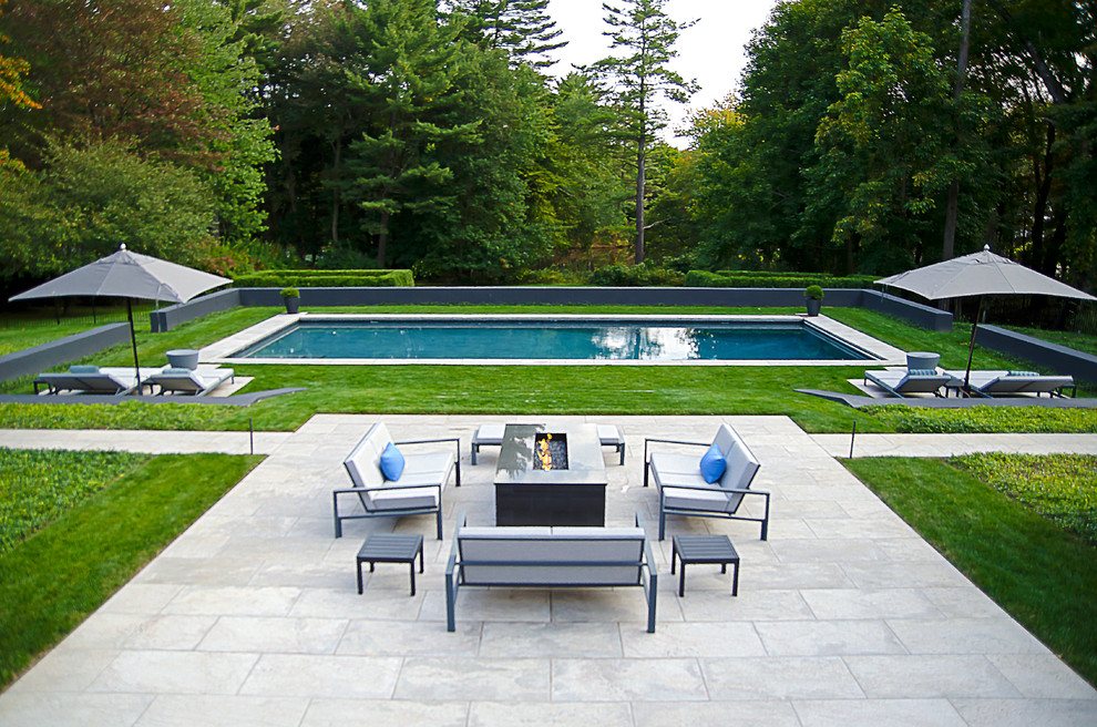 Inspiration for a contemporary pool in New York.
