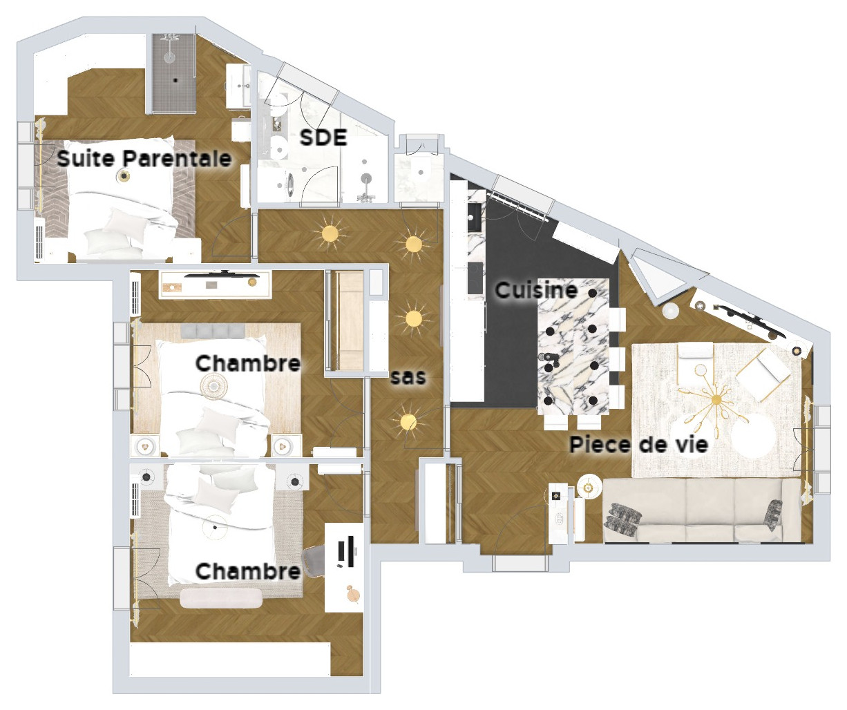 Appartement Haussmannien cœur de Nice.