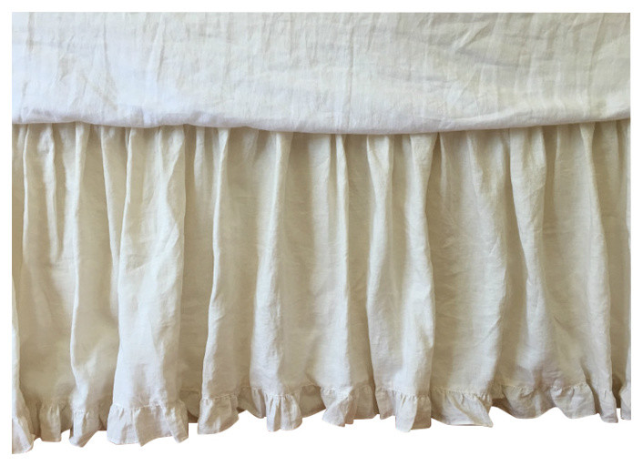 Cream Bedskirt With Ruffle Hem Natural Linen Dust Traditional Bedskirts By Superiorlinenshandmade - Cream Bedding With Ruffles Cream Bedskirt With Ruffle Hem Natural Linen Dust Traditional Bedskirts By Superiorlinenshandmade - Cream Bedding With Ruffles