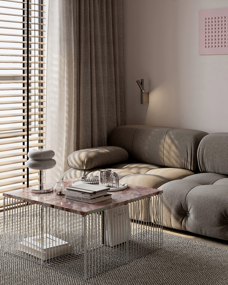 Квартира с розовым мрамором