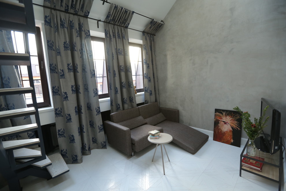 loft for young man with russian patterns