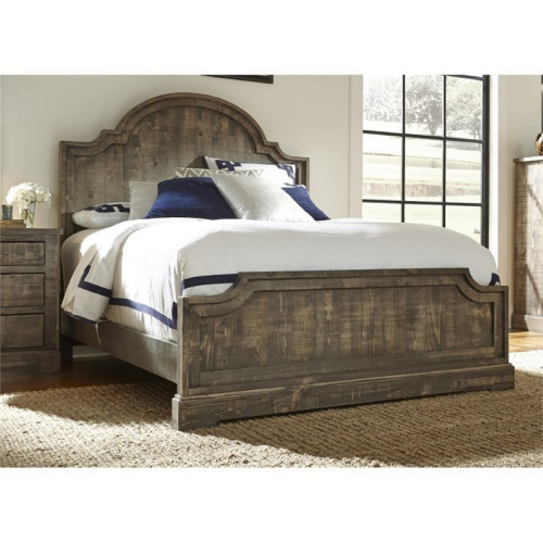 Progressive Furniture Meadow Queen Panel Bed in Weathered Gray