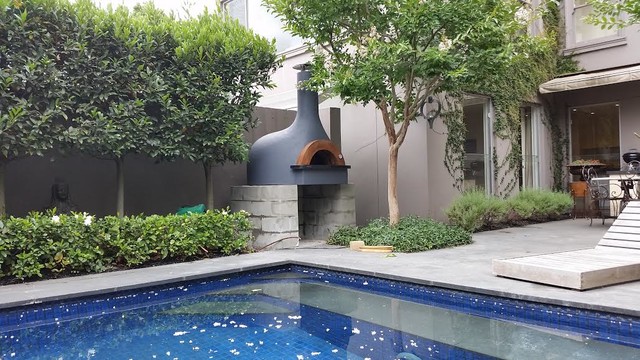 Wood fire Ovens medelhavsstil-veranda
