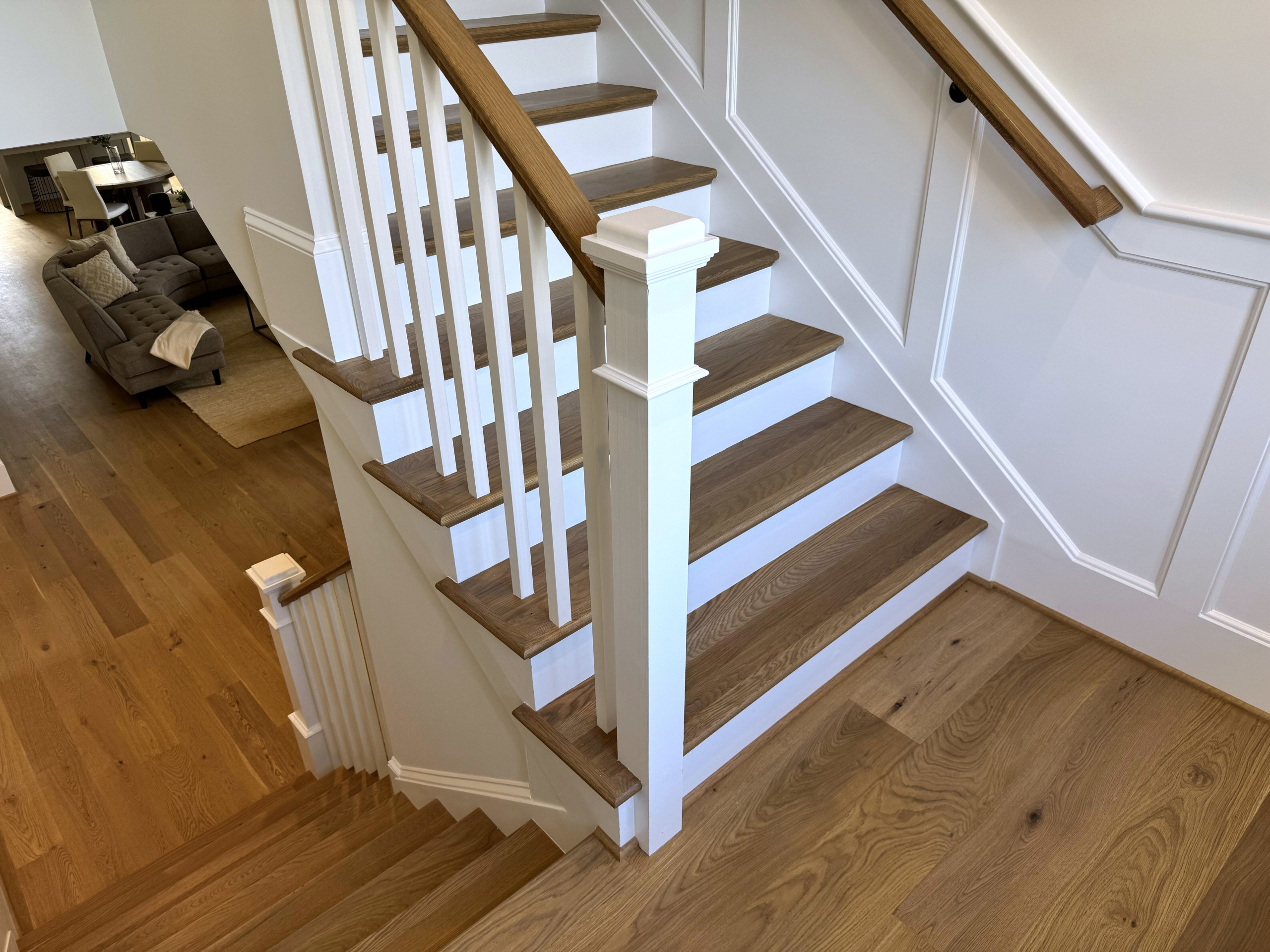 141_Timeless U Shaped Stair with Traditional Box Newels, Arlington, VA 22207