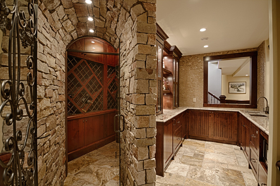 Transitional wine cellar photo in Calgary