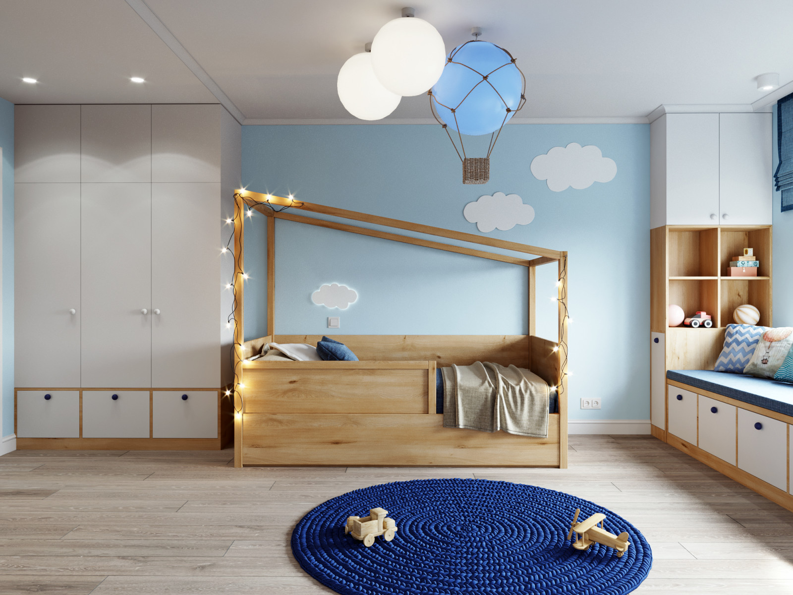 Квартира в голубых тонах в Новой Боровой