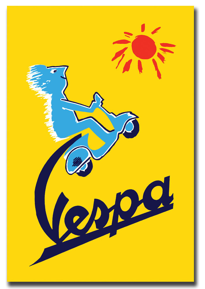 Wall art. Vespa Indian advert Reproduction poster