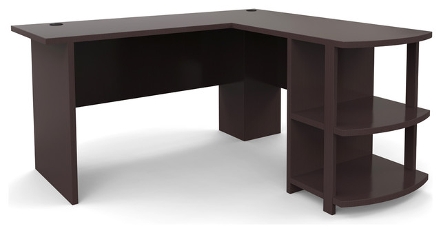 Ryan Rove Kristen Corner L Shaped Computer Desk Dark Russet