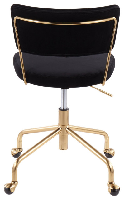 Tania Task Chair, Gold Metal - Contemporary - Office Chairs - by ...