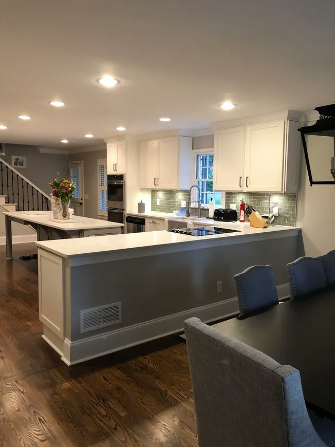 custom kitchen and includes drawer for pet plate