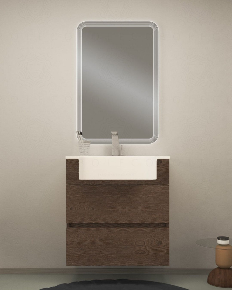 Composizione RivieraMobile bagno sospeso Riviera cm 70 con lavabo in ...