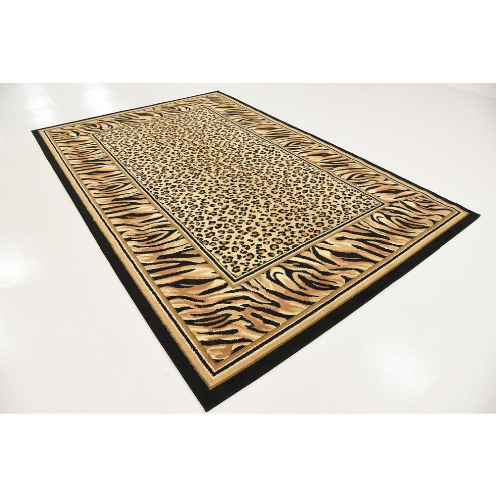 Unique Loom Cheetah Wildlife Rug, 6'x9' Contemporary Area Rugs by