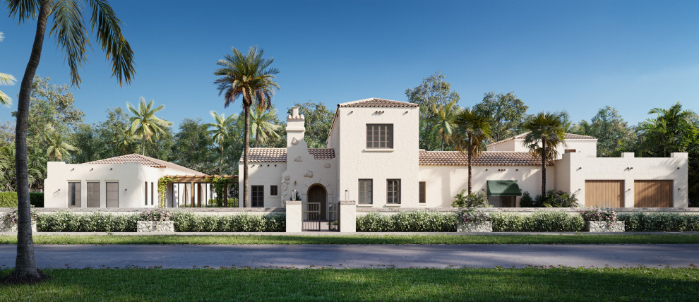 Mediterranes Einfamilienhaus mit Ziegeldach in Miami