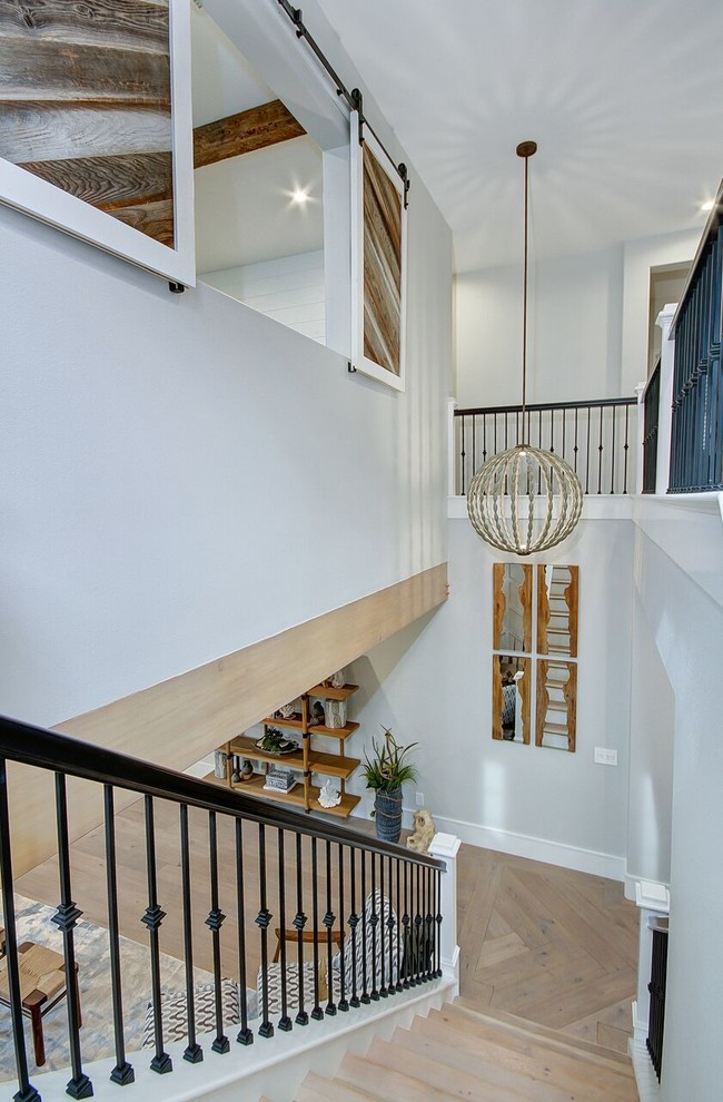 This is an example of a transitional staircase in Orange County.