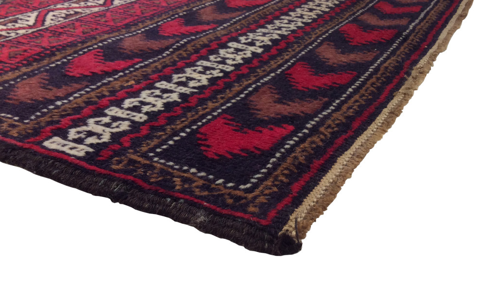 Pasargad Home Antique Balouch Camel Lamb's Wool Area Rug, 3'11"x7'3"