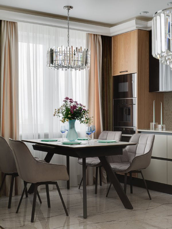 Кухня в светлых тонах для проекта в современном стиле