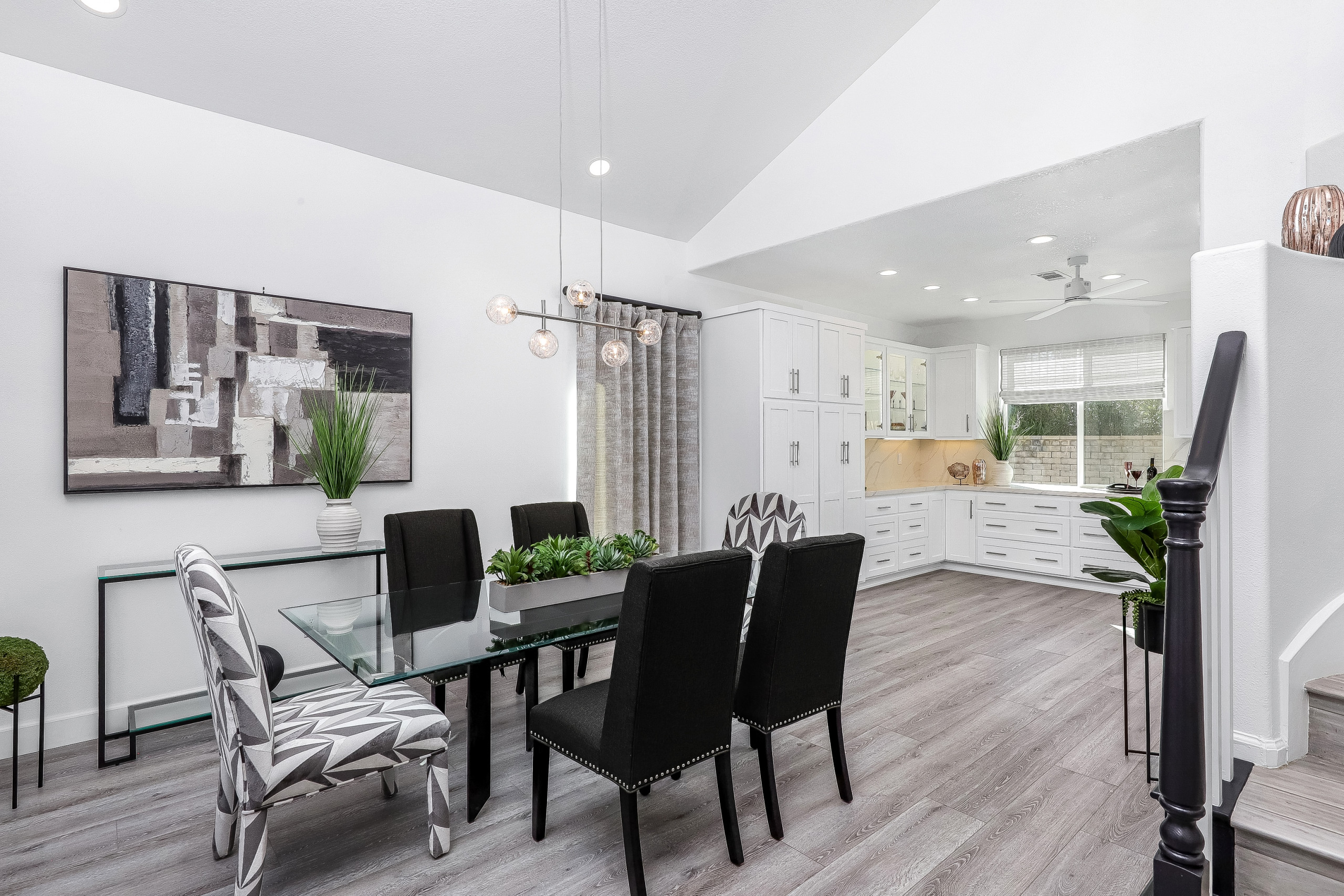 Contemporary Grey and Custom Cabinetry Secondary Kitchen.