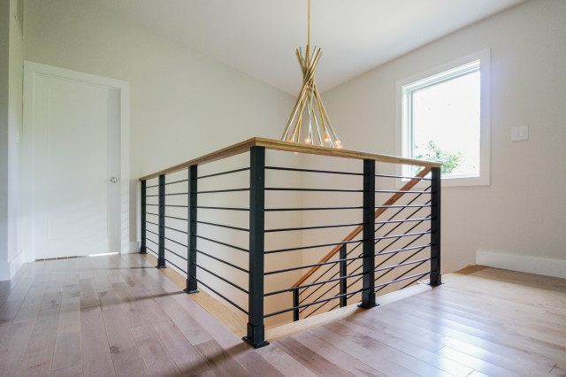 Project #71 | Modern Hickory Staircase with Horizontal Balustrade minimalistisch-treppen