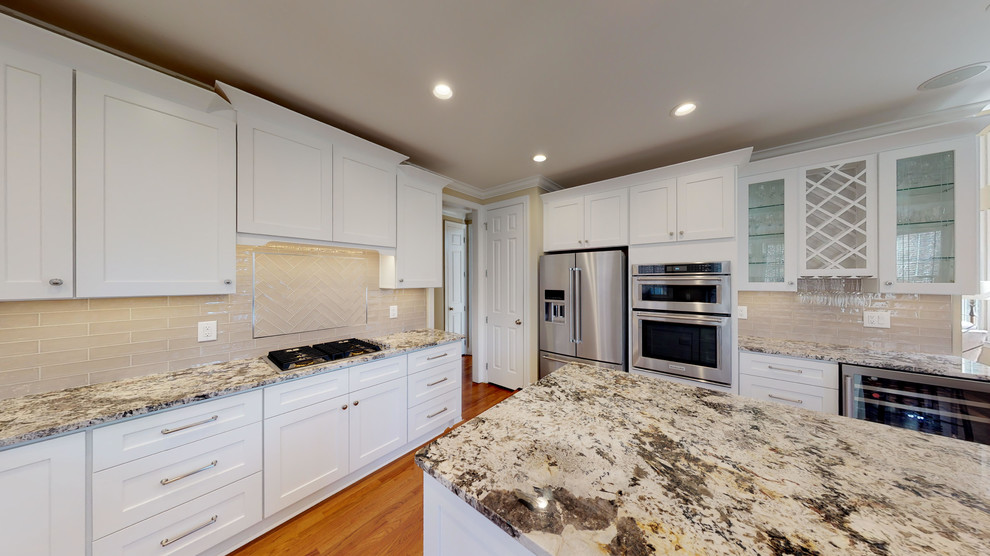 Example of a large transitional kitchen design in Raleigh