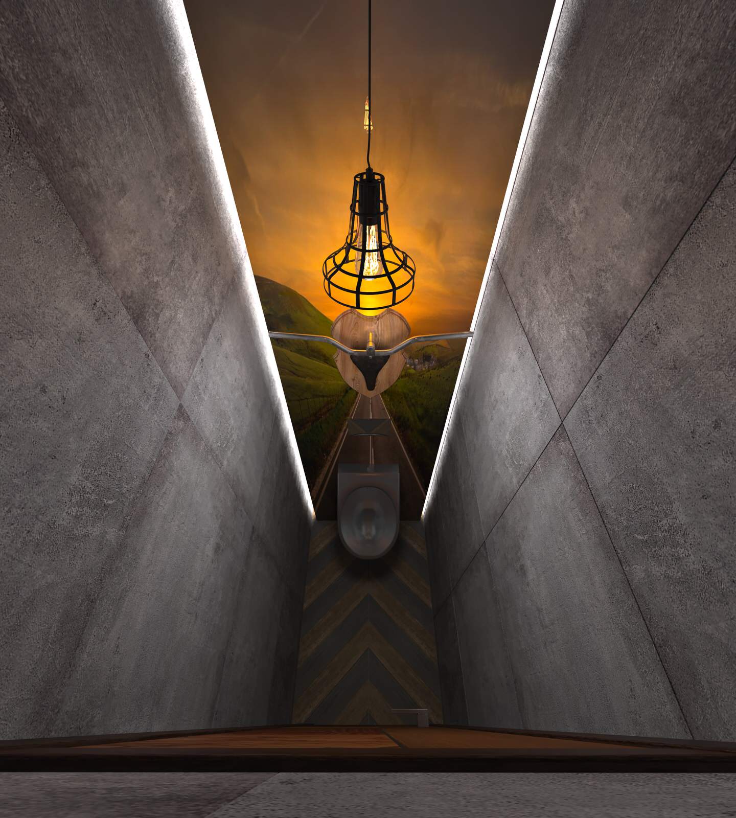 Дизайн-проект санузла в проекте ресторана для Harley Davidson Самара