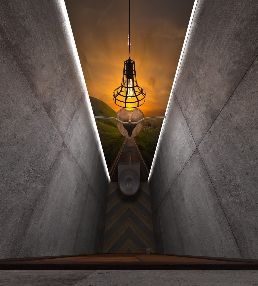 Дизайн-проект санузла в проекте ресторана для Harley Davidson Самара