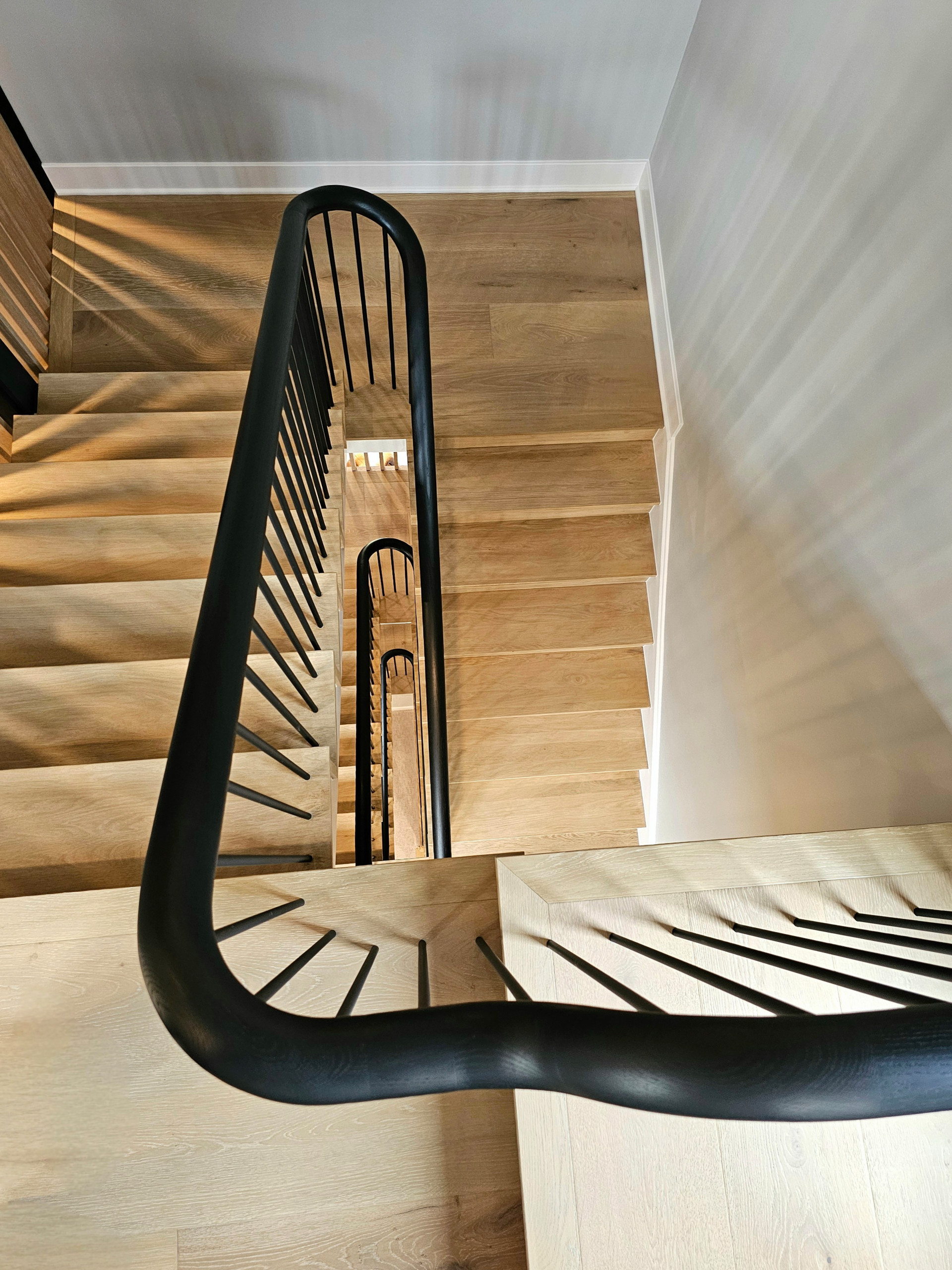 115_Stunning Continuous Rail System on 3 Story Floating Stairs; Arlington, VA 22