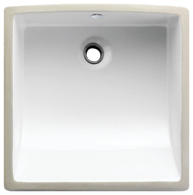 Fauceture Square Undermount Bathroom Sink Transitional Kitchen