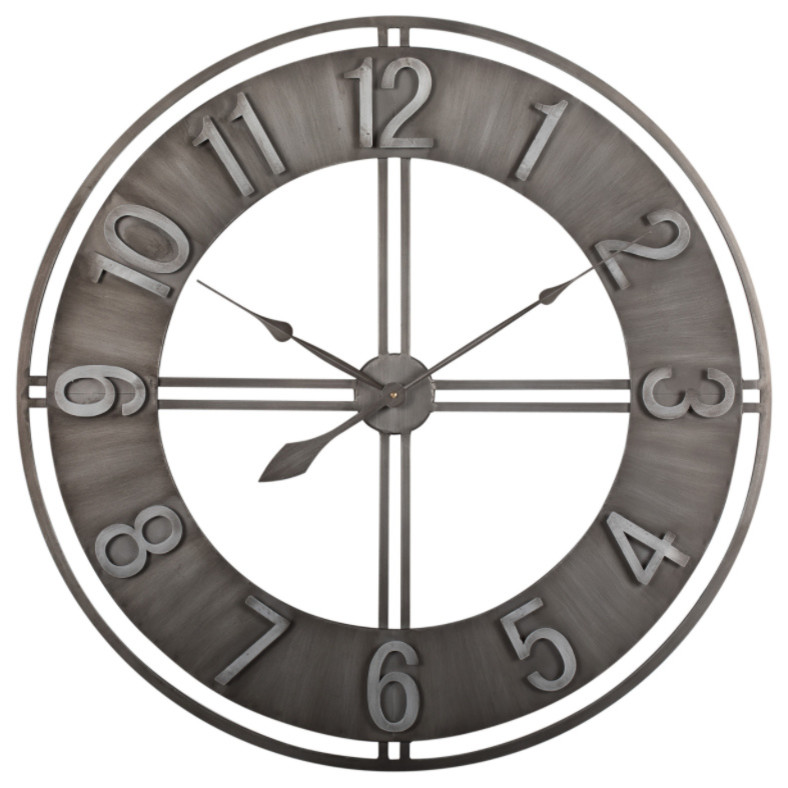 30" Industrial Loft Metal Wall Clock, Metal Industrial Wall Clocks