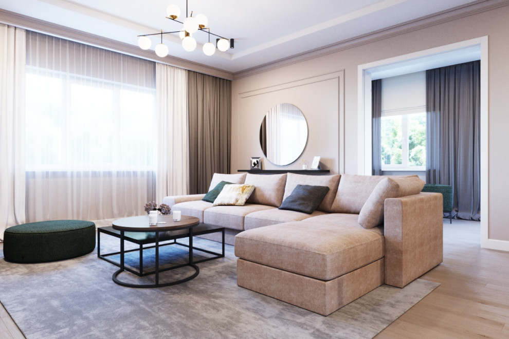 Коттедж с камином, современная классика