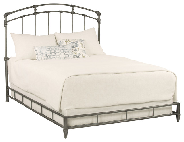 Cassidy Metal Platform Bed, Silver Bisque Finish, Eastern King