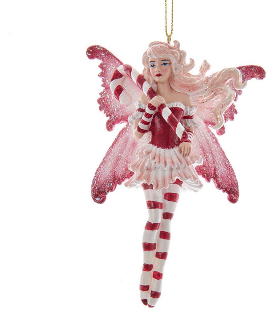 Kurt S. Adler Amy Brown Decorazione Natalizia Fata Con Ali Glitterate - 10,75 Cm, Multicolore