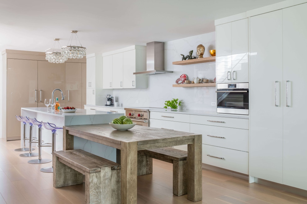 Photo of a beach style kitchen in Providence.