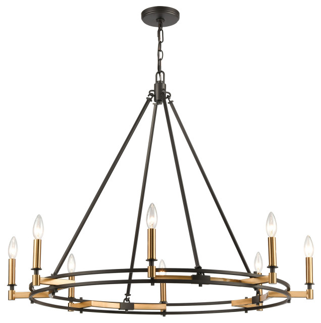 Talia 8Light Chandelier In Oil Rubbed Bronze And Satin Brass