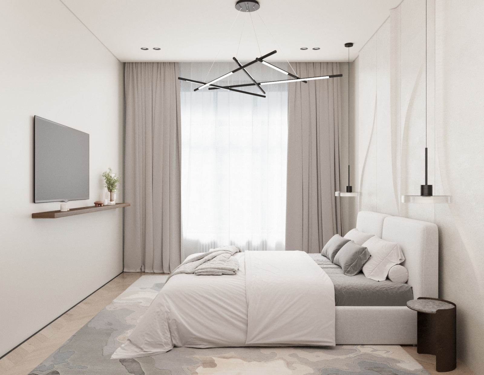 Современный минимализм спальня 2