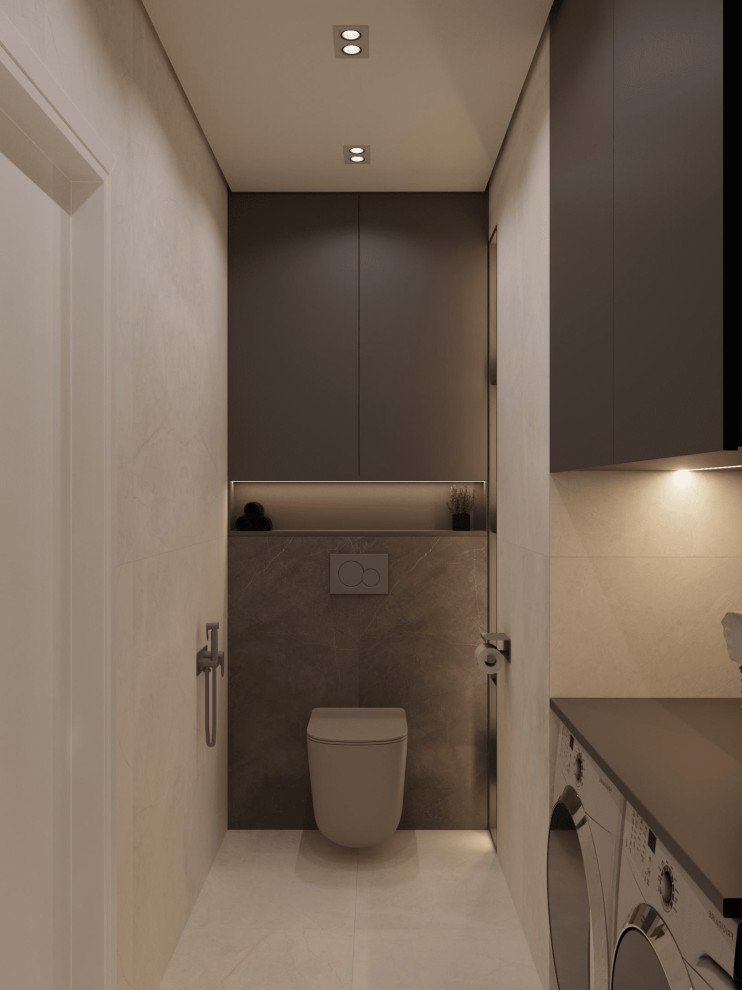 Монохромный минимализм в дизайне квартиры 100 кв. м. для семейной пары