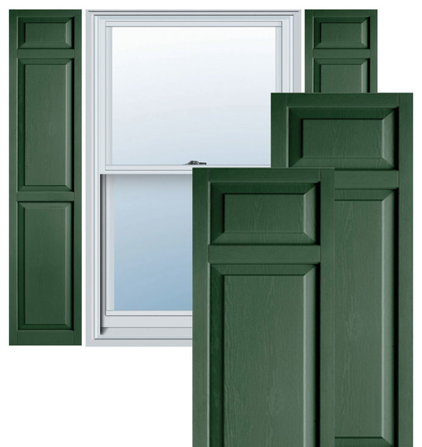 Builders Choice Vinyl Raised Panel Window Shutters, w/Instl.(Pair