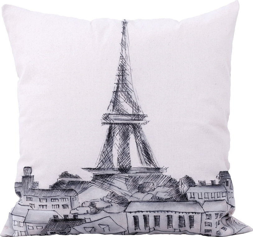 Dimond Home 7011-1308 Parisian Cityscape Pillow
