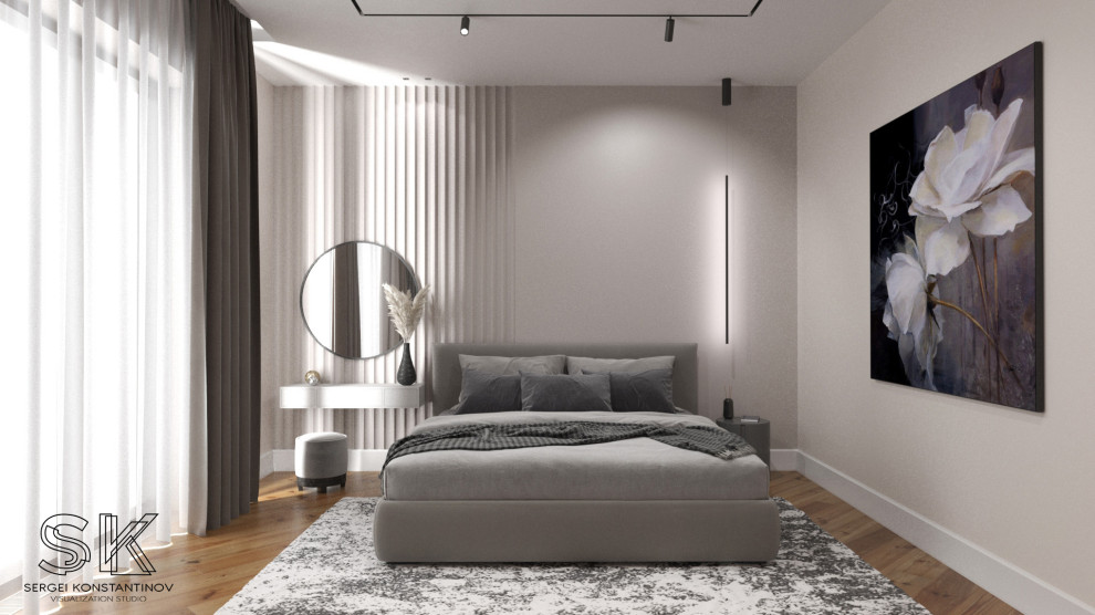 Светлая спальня в частном доме