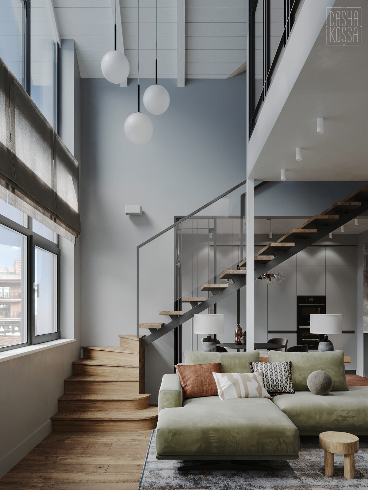 Двухуровневая квартира для загородной жизни в комфортных условиях