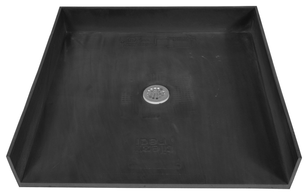Tile Redi 4038CBFPVC 40"x38" Curbless Shower Pan With Center PVC Drain